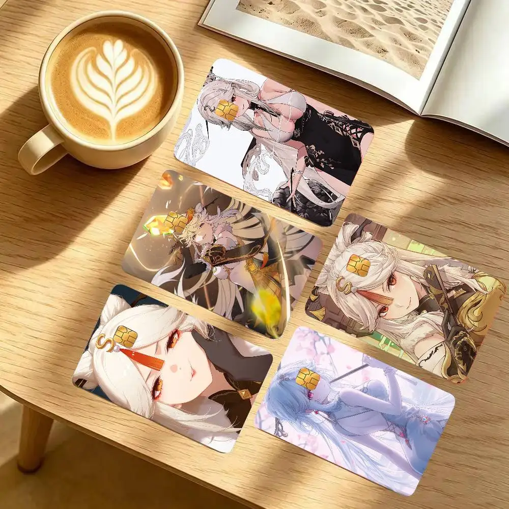 Genshin Impact Ningguang Card Sticker 4Pcs Credit Card Skin Anti Scratch Bank Debit Card Decal