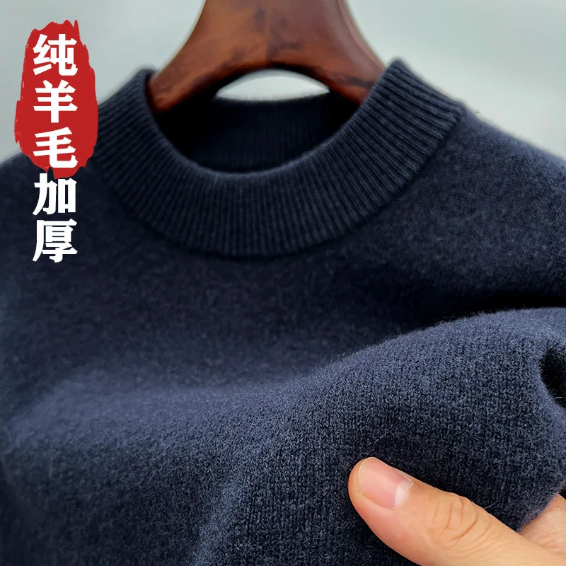 winter thick wool sweater men top fashion mock neck sweaters man clothes vintage mens luxury pullover knitted jumper turtle tops