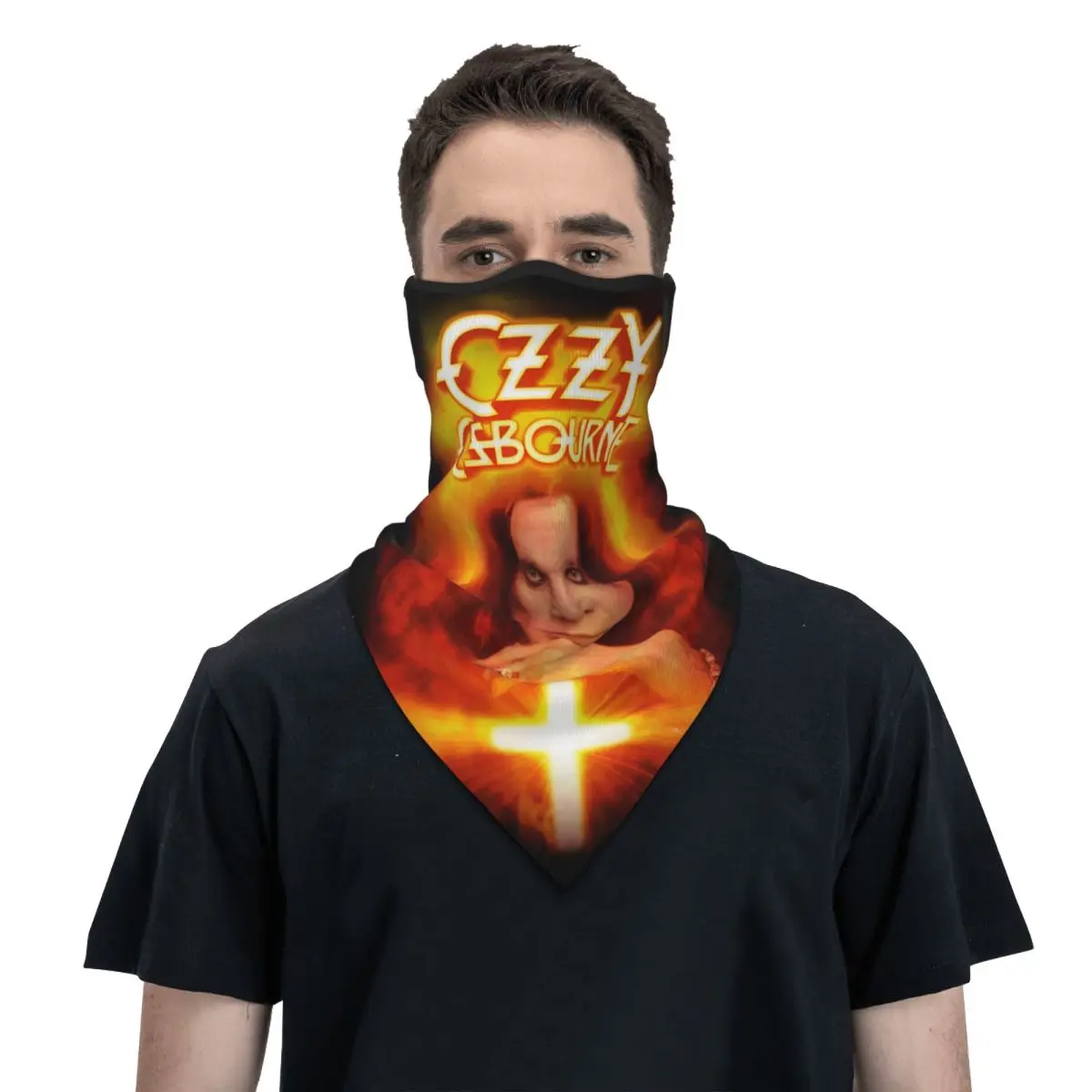 Ozzy Osbourne Prince Of Darkness-polaina para el cuello para hombre y mujer, protector facial UV, banda de Rock de invierno, pañuelo de Metal pesado para senderismo
