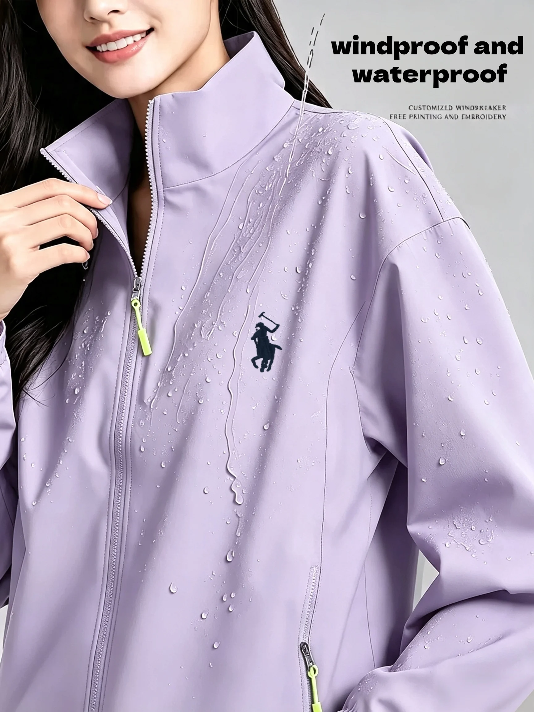 2026new high-end brand men's women's long sleeve zipper jacket autumn fashion exquisite Embroidery waterproof wear-resistant top