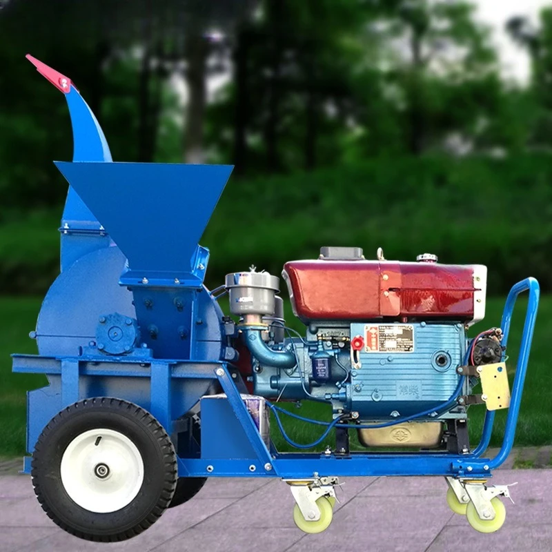 Mobile Water‑Cooled Di esel Driven Wood Pellet Machine, Shredder for Board, Bamboo and Timber Materials