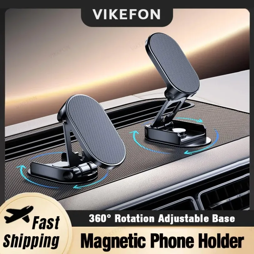 360 °   Rotation MINI Magnetischer Autotelefonhalter Ständer Verstellbare GPS-Halterung im Auto-Armaturenbrett für iPhone 16-12 Samsung Xiaomi Halterung