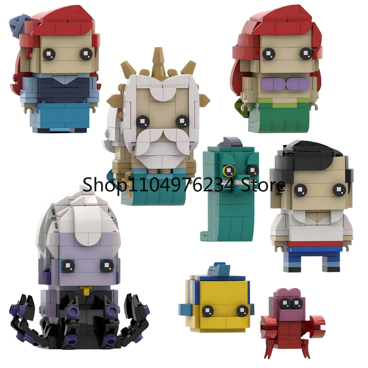 

MOC аниме подводный мир мультяшная фигурка Русалочка Brickheadz строительные блоки модель детские игрушки-головоломки подарок на день рождения для взрослых