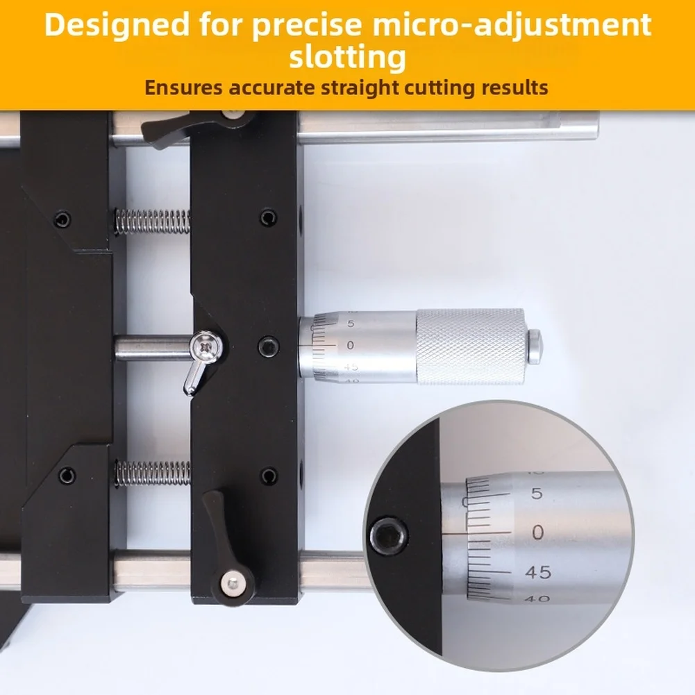 65mm Router Guide Fence for Edge Trimmer Milling Groove Bracket with 0.01mm Precision Adjustment CNC Aluminum Base