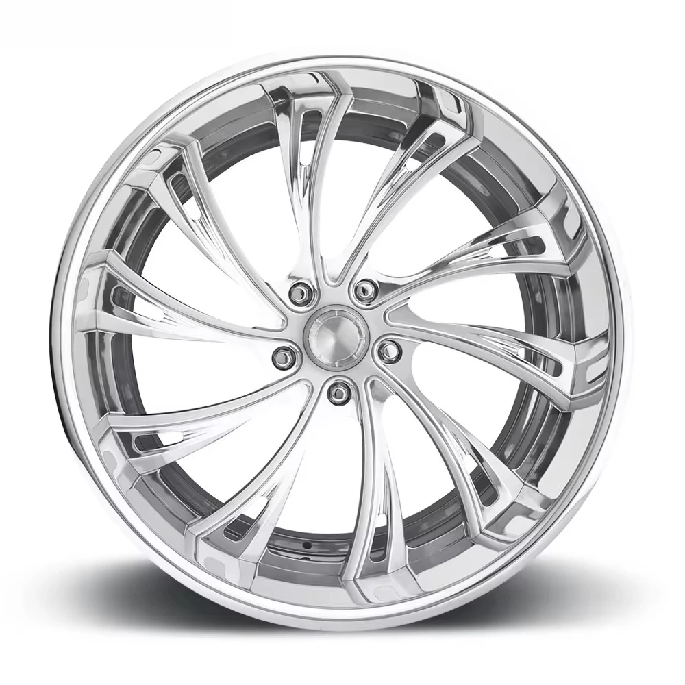 

2 Piece Luxury Deep Dish Concave Chrome Forged Alloy Car Wheel 5x114.3 5x120 5x130 15 18 20 22 24 26 Inch Wheel Rim