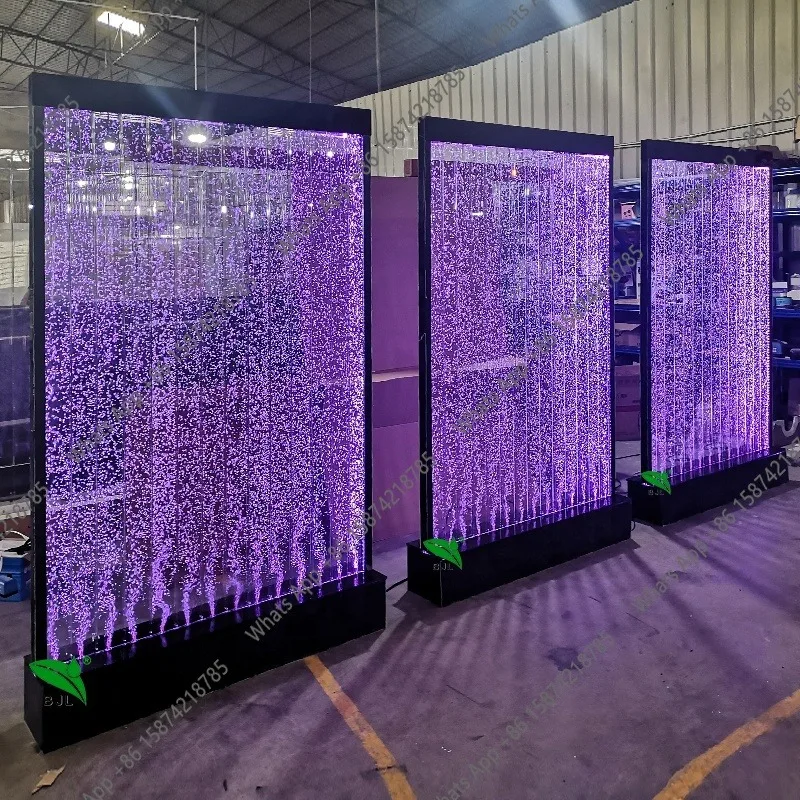 O Customization.Modern Luxury Led Acrylic Aquarium Water Bubble Wall Screen Room Divider Home Decor