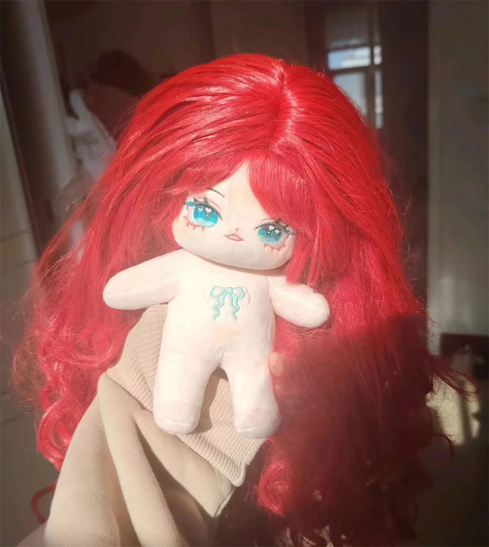 Plushie Mermaid Princess Girl Lolita Red Hair 20cm Doll Toy Plush Body Cosplay Original Friend Kids Gift W