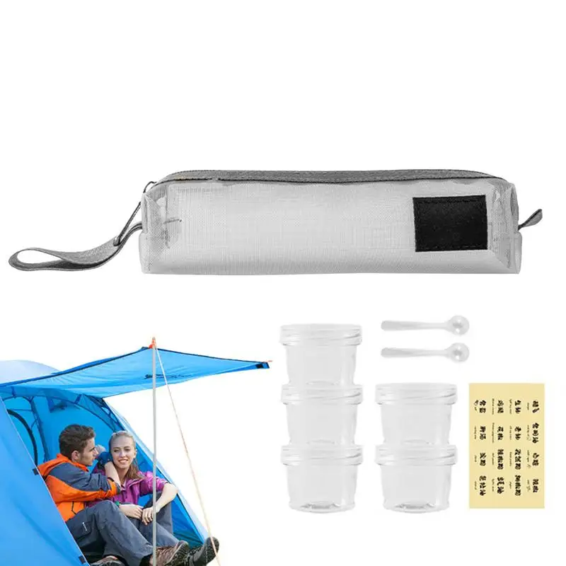 Travel Seasoning Container Travel Salt Jars Container Set Empty Seasoning Dispensers Portable Seasoning Shaker Can For