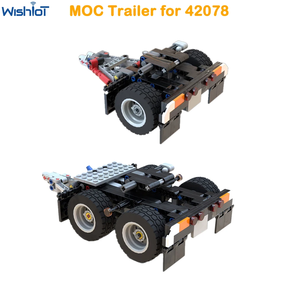 MOC Converter Dolly Compatible with legoeds 42078 Mark Anthem Truck Trailer 2-Axles Self-aligning Mode Creative Building Blocks