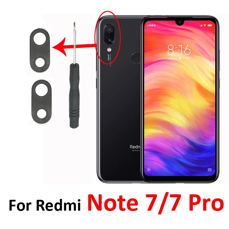 For Xiaomi Redmi Note 7 Pro Phone Housing Frame New Back Camera Glass Lens For Xiaomi Note 7 Pro Replacement Parts With Tools