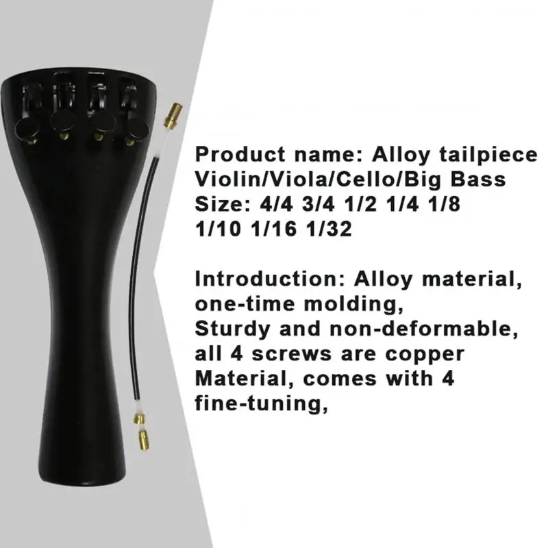 Easy Install Carbon Fiber Violin Viola Tailpiece with Tailgut Rope All Sizes for DIY Violin Repair Enthusiasts
