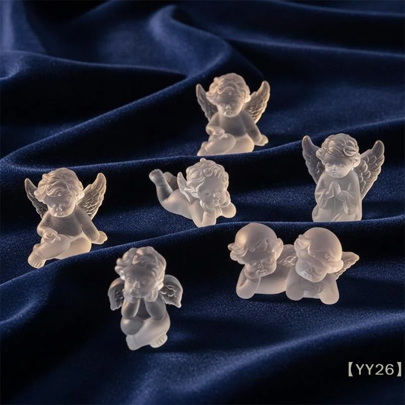 【YY26】Frosted Natural Resin Cherub Figurine Vintage Angel Ornament for Home Decor, Wedding Centerpiece & Collectible Gift
