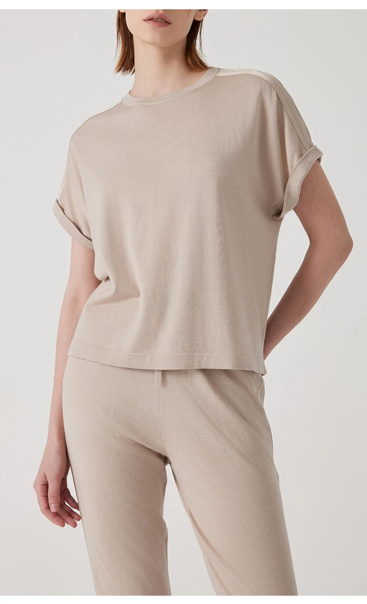 BC1101 Luxury Women's Silk Blend Merino Wool Pants High Quality Long Trousers 30% Silk 70% Wool Wear