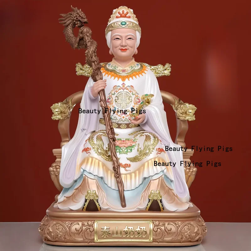 Resin Mount Taishan Grandma Goddess Painted household decorations for worshipping Buddha hall figures in the living room decor view 3