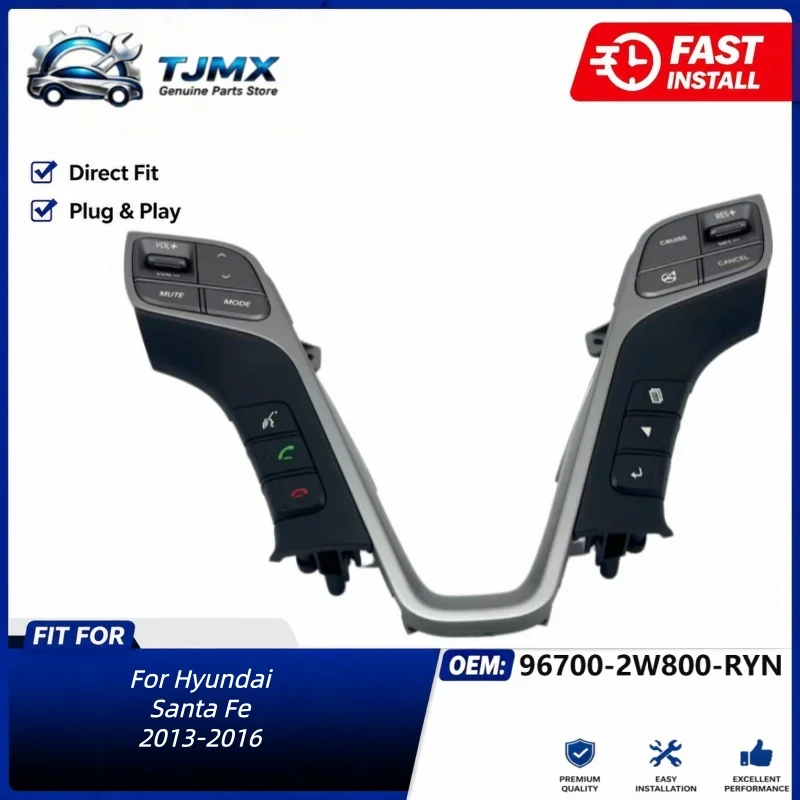 96700-2W800-RYN Steering Wheel Remote Control Switch Assembly for Hyundai Santa Fe Sport 2013-2016 Audio Button