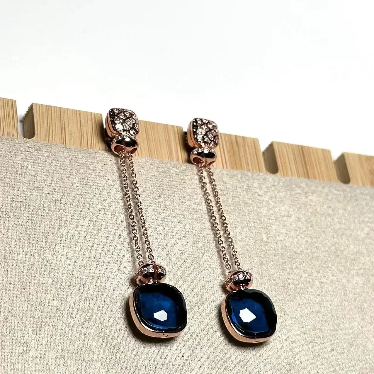 Nudo Earrings Inlay Zircon With Blue Topaz Elegant Candy Crystal Perfume Bottle Earrings Fashion Jewelry for Women