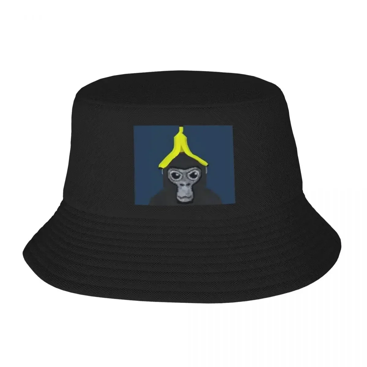 gorilla-tag-macaco-com-banana-balde-chapeus-panama-para-homem-mulher-bob-chapeus-outono-pescador-chapeus-verao-praia-pesca-unisex-bones