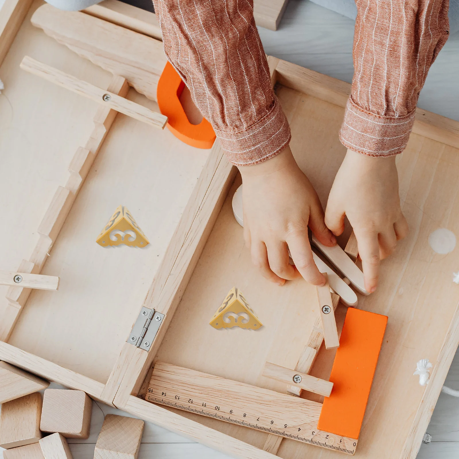 

10pcs Corner Brackets Metal Box Corner Protectors Vintage Cabinet Angle Guards For Jewelry Chest Furniture Protection