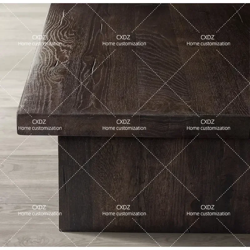 Italian Modern Simple Solid Wood Edge Coffee Table American Rural Retro Style British Classical Design Living Room Furniture