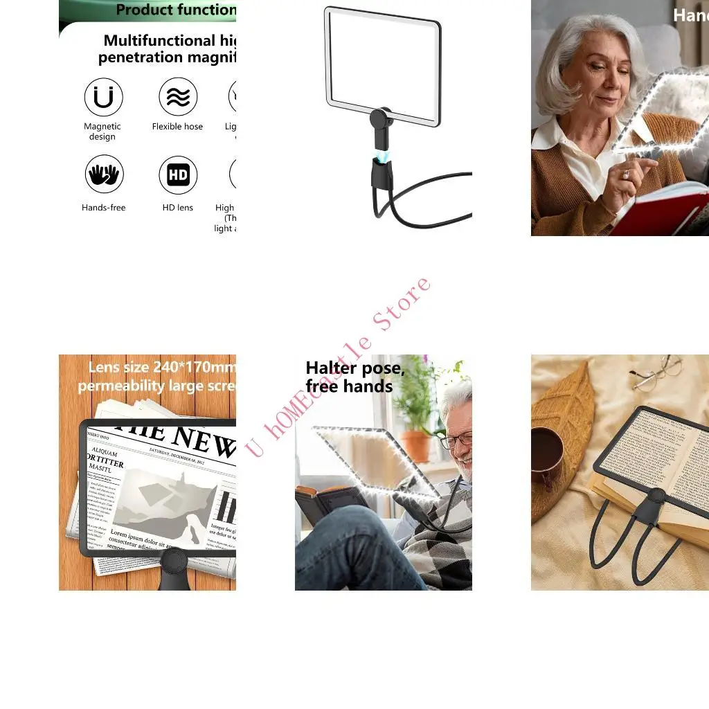 63HF Neck Magnifiers Providing 2X Zoom High Definition Lens Selectable Light Tone 48 Lamp Hands Release Utility