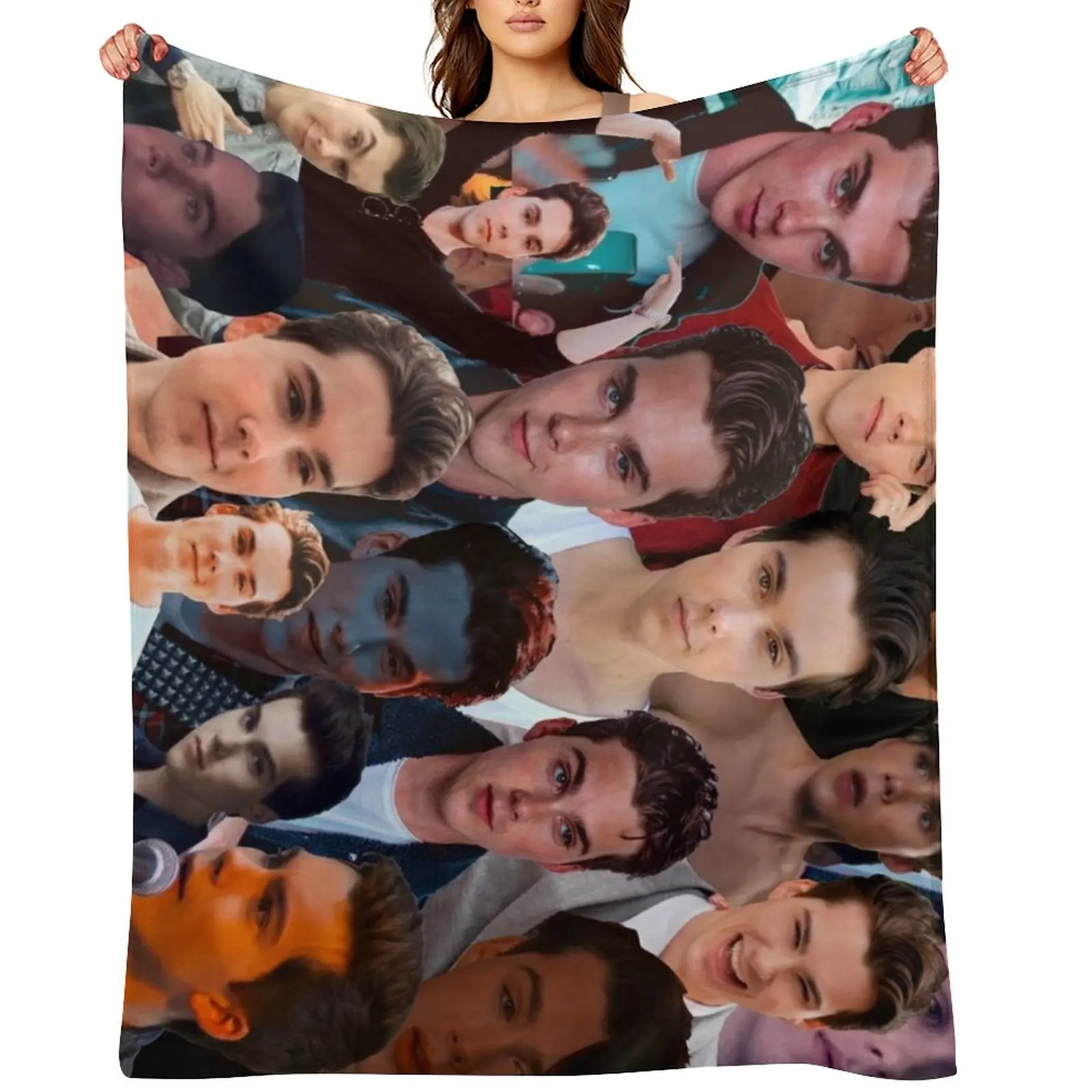 

Jeremy Shada Photo Collage Throw Blanket Quilt Flannel Furrys halloween Blankets