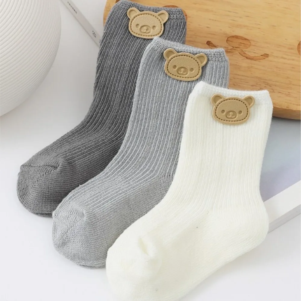 Baby socks regular mid-calf socks for boys and girls sock spring and autumn cotton socks toddler baby warm and cute label sokken