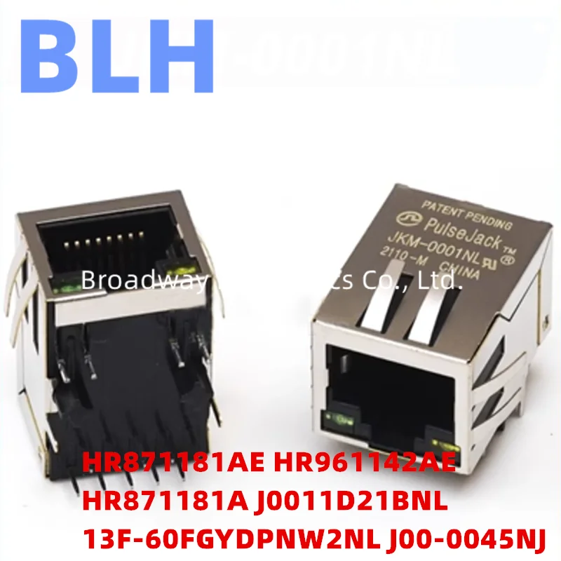 5PCS Single Port RJ45 Connector HR871181AE HR961142AE HR871181A J0011D21BNL 13F-60FGYDPNW2NL J00-0045NJ Network Transformer