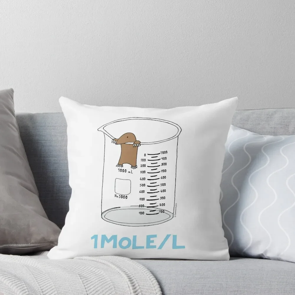 

Chemistry 1 Mole per Litre for Mole or Avogadro's Day Throw Pillow covers for pillows Cusions Cover Custom Cushion pillow