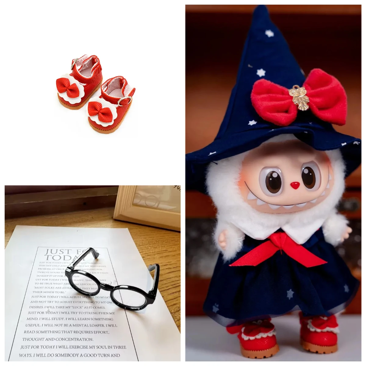 

Одежда для кукол Labubu 1-3 поколения 17 см | Комплект одежды и тыквы для Хэллоуина Magic Witch | Одежда для Labubu, плюшевые подвески, аксессуары