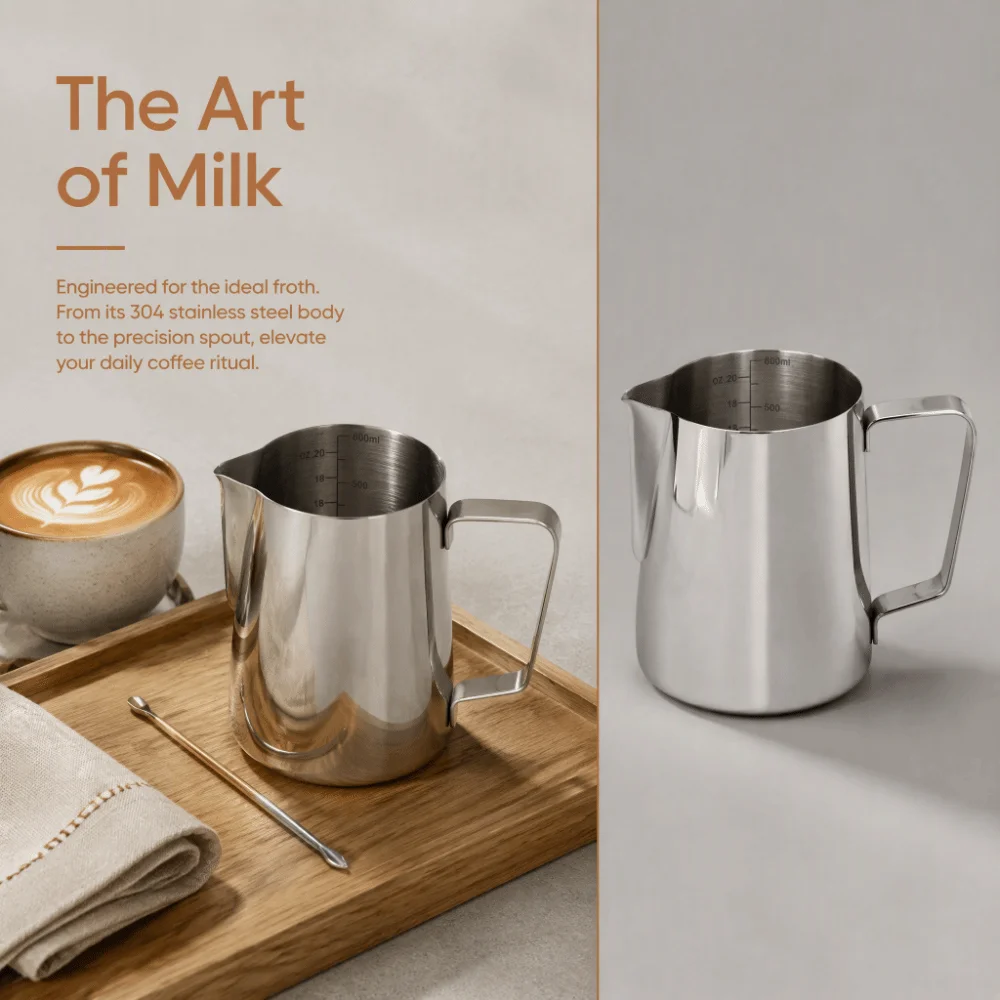 20オンス(600ML)ミルク泡立てピッチャー、304ステン - Milk Steaming Pitcher のレビューと価格
