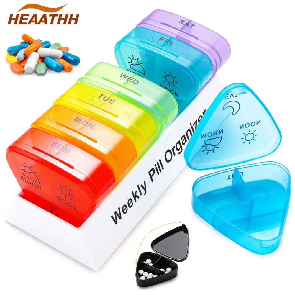 

1PCS Weekly Pill Organizer 3 Times a Day, Compact Pill Box for Managing Your Vitamins, Fish Oils, Supplements and Medications