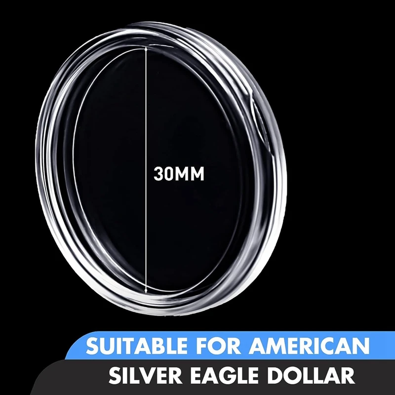 30-миллиметровые капсулы для монет, круглый пластиковый чехол-держатель для монет с коробкой-органайзером для хранения принадлежностей для сбора монет (4 шт.), прочный