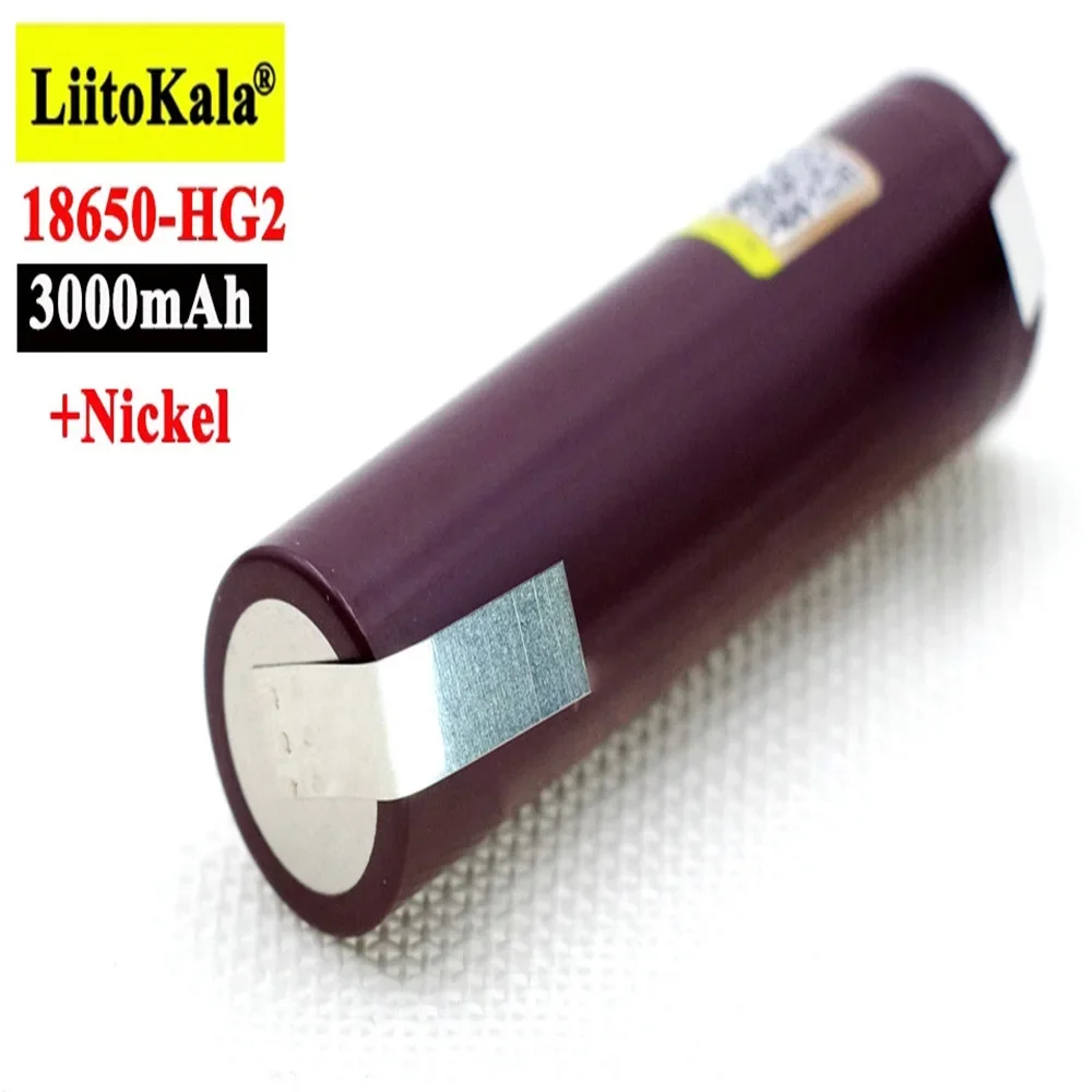 Liitokala New HG2 18650 3000mAh Battery 18650HG2 3.6V Discharge 20A, Dedicated For Hg2Batteries + DIY Nickel