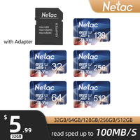 Netac Memory Card micro sd card 512gb 256gb 128gb 64gb 32gb U3 Card FAT32 exFAT microSDXC Card with Adapter P500