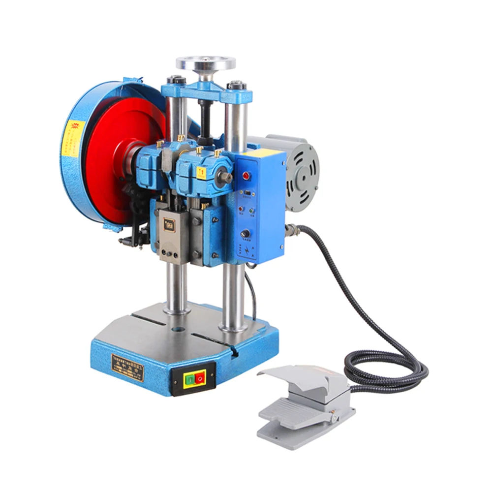 370W metal sheet press small table electric punch 1t automatic double column press iron punching machine with pedal