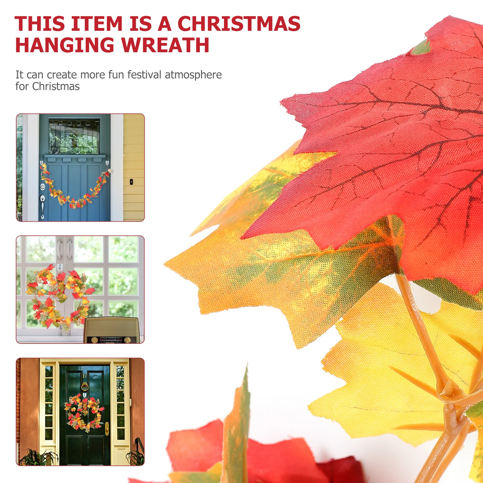 

1Set Thanksgiving Maple Leaf Hanging Vine Fall Autumn Leaves Garland Party Supplies Indoor Outdoor Decoration Hanging Vine