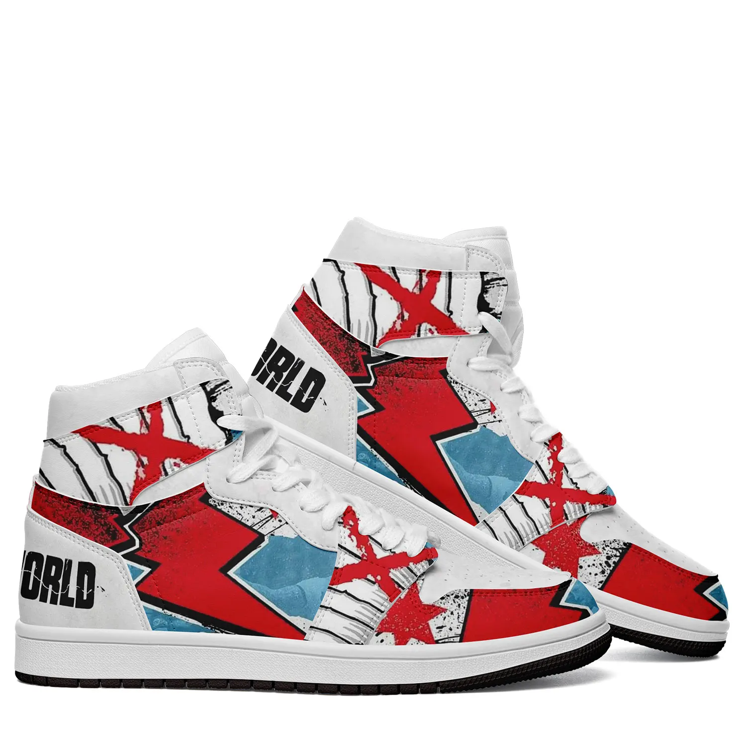 

Custom Logo High Top Sneakers for Men Women, Fashion Skate Shoes Casual Streetwear Couple Shoes, Breathable Lace-Up Non-Slip