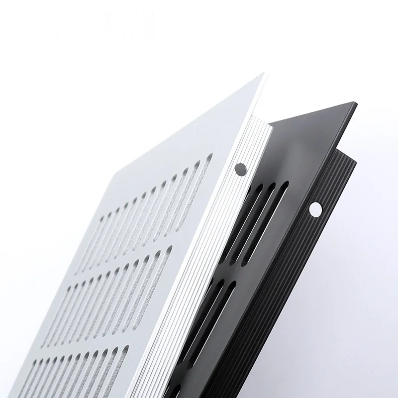 1Pc 200mm Wide Rectangular Aluminum Air Grille Cover For Furniture Shoe Closet Silver Matte Black Golden