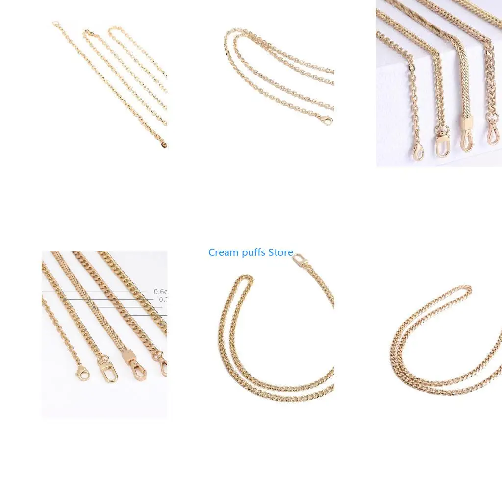 50LE Handbag Clutch Bag Replacement Strap Metal Strap Purse Chain Strap Shoulder Bag Strap Handbag Metal Chains 60cm/120cm