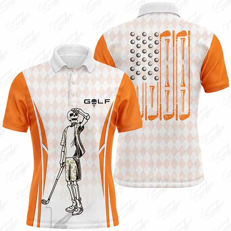 

Golf Polo Shirt Men's Summer Outdoor Sports T-shirt Quick Drying Clothing Leisure Sports Jersey Fashion Printed Top Golf Wear