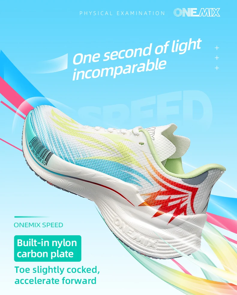 ONEMIX Beam Training Running Shoes for Men And Women Breathable Summer Sport Jogging Shoes Full Sole Nylon Plate for Training