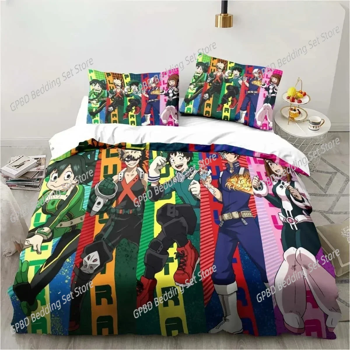 

3D Print Bedding Gift Anime My Hero Academia Bedding Set Single Twin Full Queen King Size Bed Set Adult Kid Bedroom Home Textile