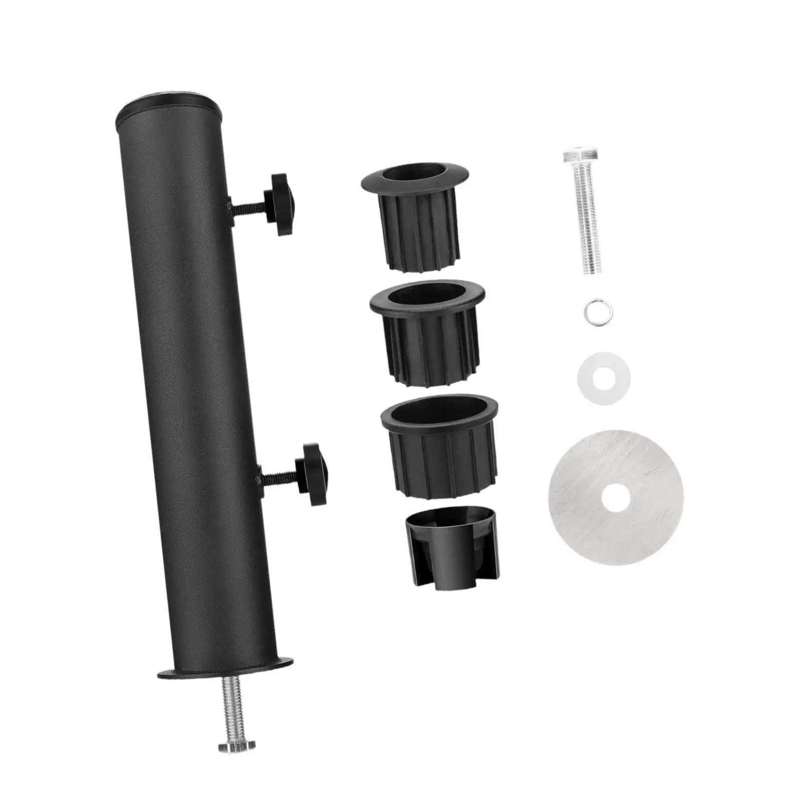 Versatile Stainless Steel Umbrella Stand Tube with Three Size Patio Table Plugs for Garden Parasol Replacement