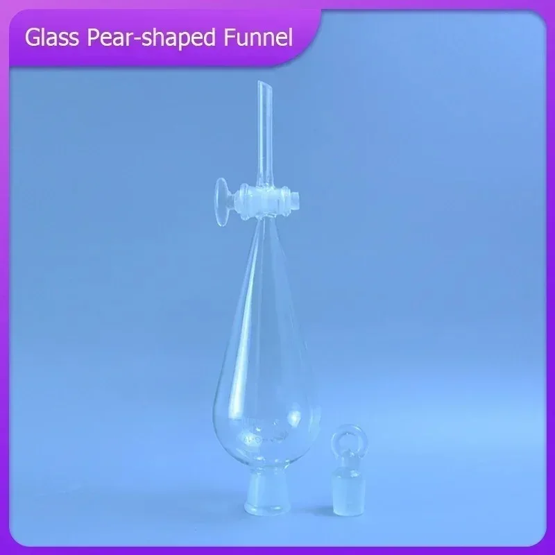 24/29 High Borosilicate Glass Pear Shaped Separatory Funnel with Standard Taper Stopper Lab Equipment