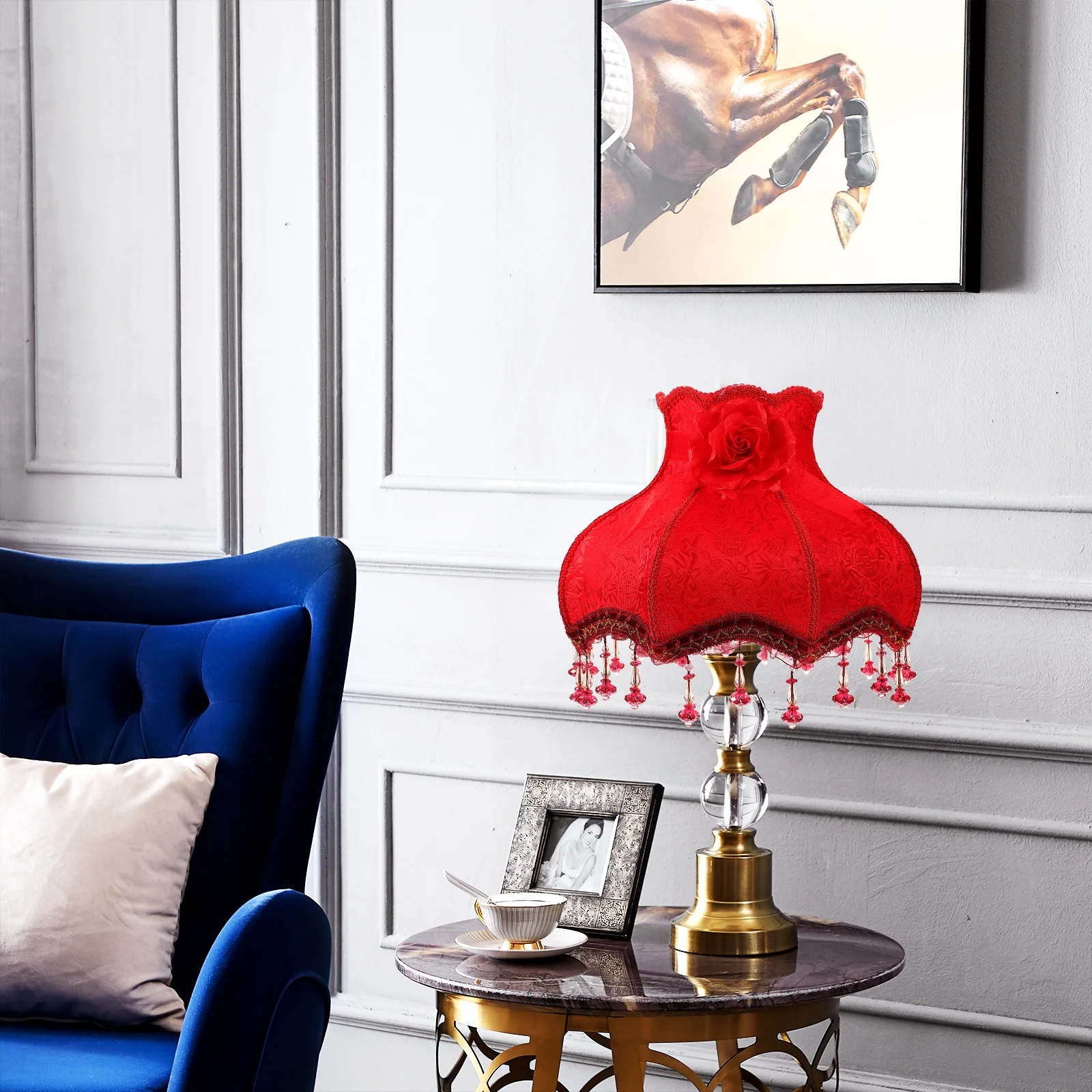 

1Pcs Retro Lampshade European Vintage High-End Cloth Lace Art Lamp Cover Decorative Light Accessory for Warm Room Atmosphere