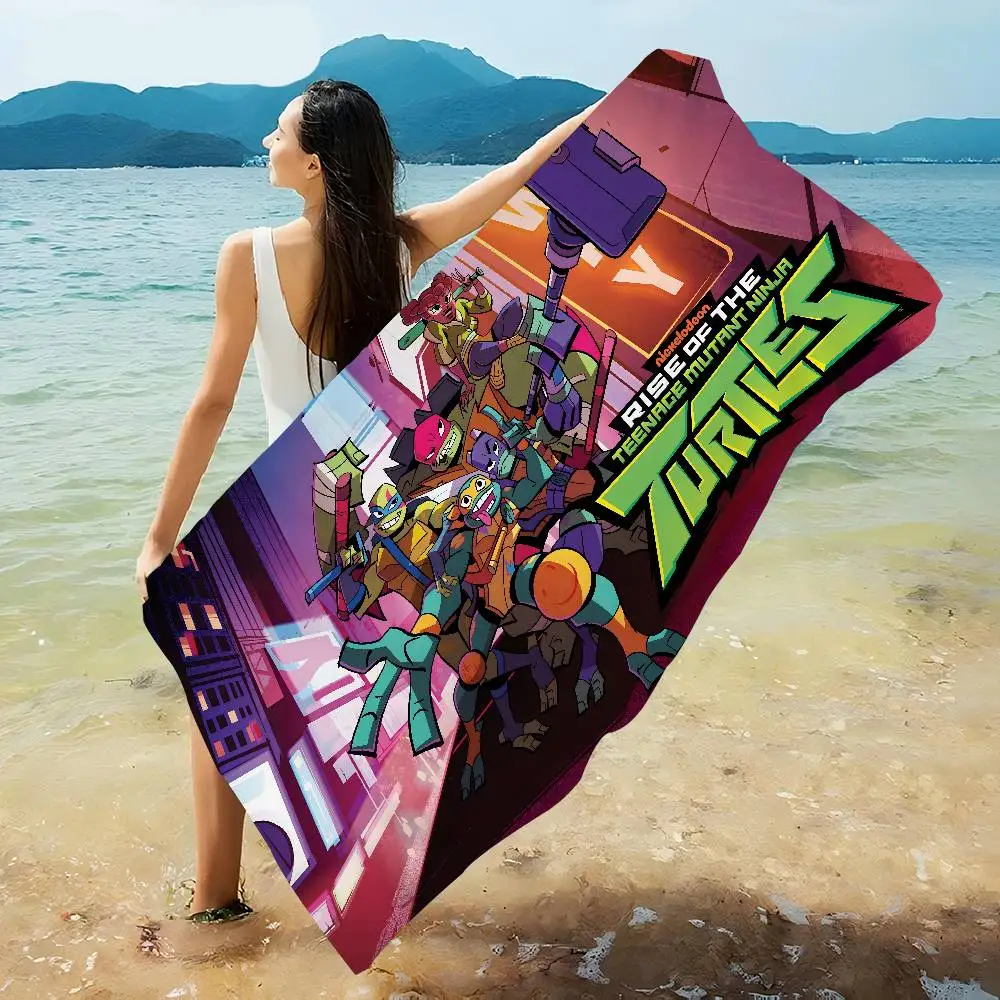Anime N-Ninja Turtles Microfiber Blanket Quick Drying Beach Towels Oversized Printing Super Absorbent Pool Towel Blanket