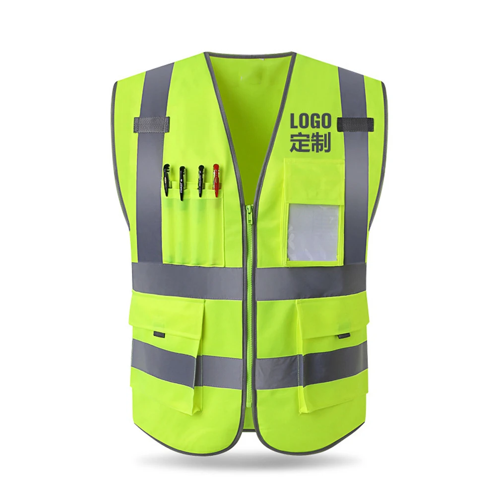 

Safety Vests Reflective ANSI Class 2 High Visibility Vest with Pockets and Zipper Construction Work Clothing Hi Vis Workwear