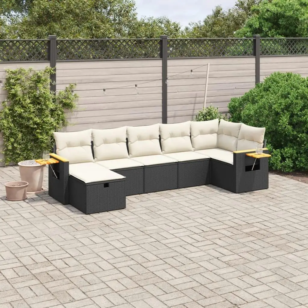 

Luxurious Black and Cream White Garden Sofa Set Comfortable Outdoor Furniture Seating for Patio and Backyard Relaxation