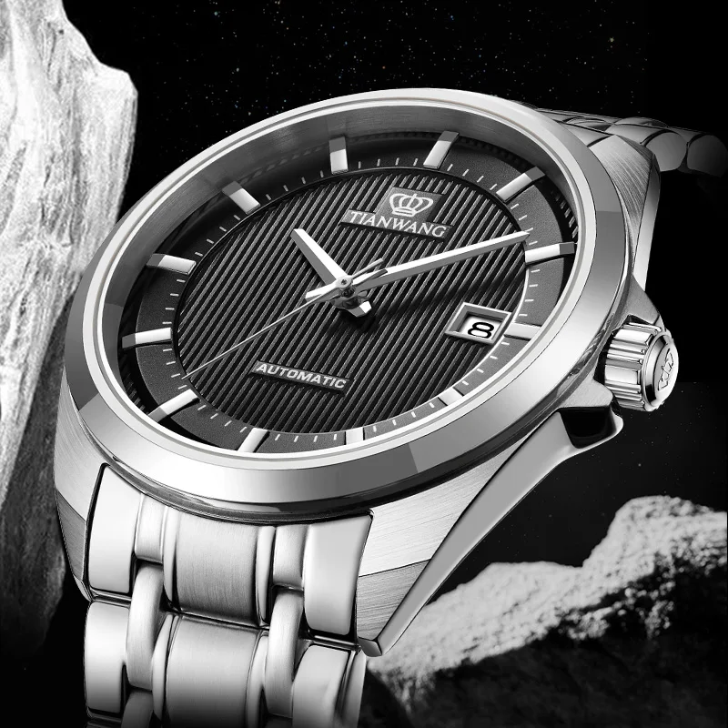 Watches For Men NH35 Automatic Mechanical Movement Wristwatch TIAN WANG Casual Business Stainless Steel Dad Gifts reloj hombre