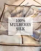Bufanda 100% Seda Mulberry Bufanda Cuadrada Multifuncional Satén para Mujer 53X53cm - Diadema Cinta para el Pelo Pañuelo Bandana